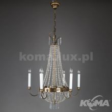 Lampa wisząca 6x40W E14 230V patyna